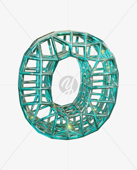 o lowercase from Sparkling Aquamarine Font. on Yellow Images Creative Fonts - S51865