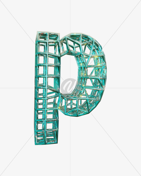 p lowercase from Sparkling Aquamarine Font. on Yellow Images Creative Fonts - S51866