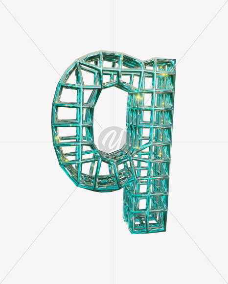 q lowercase from Sparkling Aquamarine Font. on Yellow Images Creative Fonts - S51867