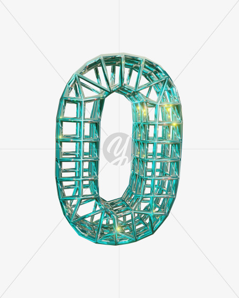 0 from Sparkling Aquamarine Font. on Yellow Images Creative Fonts - S51880