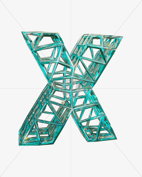 x lowercase from Sparkling Aquamarine Font. on Yellow Images Creative Fonts - S51874