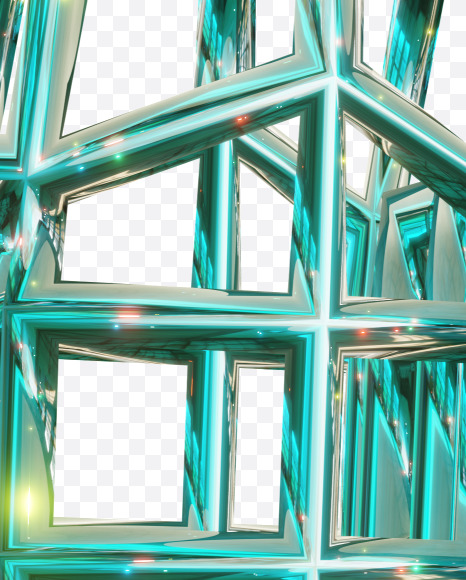 T uppercase from Sparkling Aquamarine Font. on Yellow Images Creative Fonts - S51844