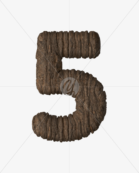 5 from Bark 3D Lettering on Yellow Images Creative Fonts - S51972