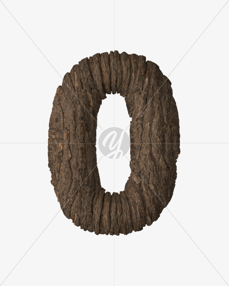 0 from Bark 3D Lettering on Yellow Images Creative Fonts - S51977