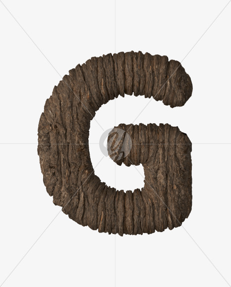 Letter G from Bark 3D Lettering on Yellow Images Creative Fonts - S51948