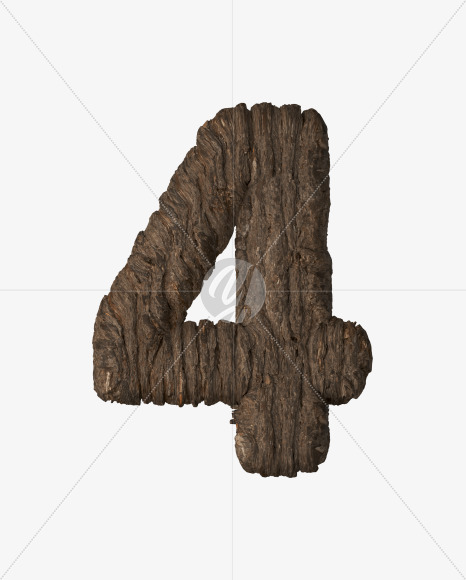 4 from Bark 3D Lettering on Yellow Images Creative Fonts - S51971