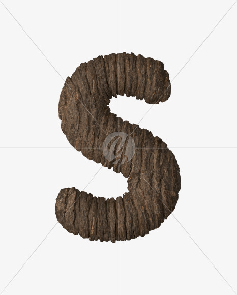 Letter S from Bark 3D Lettering on Yellow Images Creative Fonts - S51960