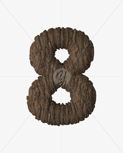 8 from Bark 3D Lettering on Yellow Images Creative Fonts - S51975