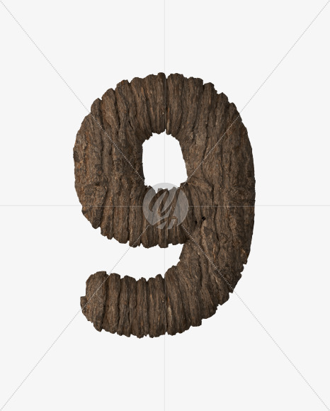 9 from Bark 3D Lettering on Yellow Images Creative Fonts - S51976