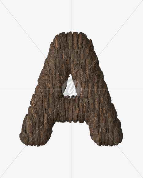 Letter A from Bark 3D Lettering on Yellow Images Creative Fonts - S51942