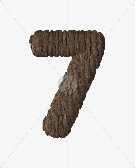 7 from Bark 3D Lettering on Yellow Images Creative Fonts - S51974