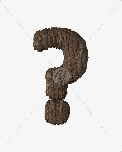 ? from Bark 3D Lettering on Yellow Images Creative Fonts - S51979