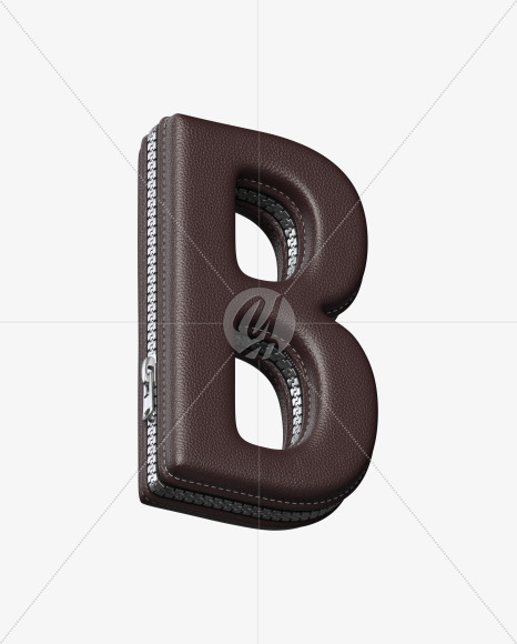 Letter B from Wallet alphabet on Yellow Images Creative Fonts - S51992