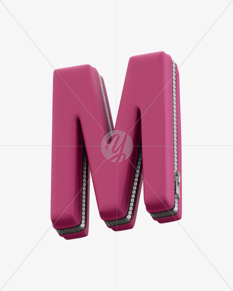 Letter M from Pink Suitcase alphabet on Yellow Images Creative Fonts - S52048