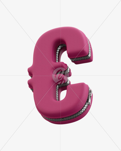 euro from Pink Suitcase alphabet on Yellow Images Creative Fonts - S52075