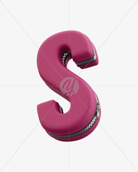 Letter S from Pink Suitcase alphabet on Yellow Images Creative Fonts - S52054