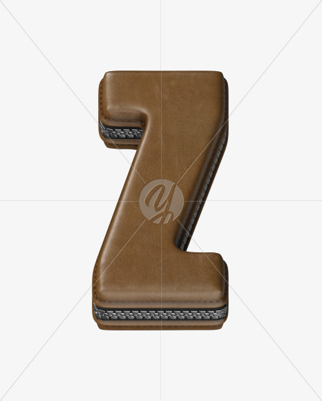 Letter Z from Leather Wallet alphabet on Yellow Images Creative Fonts - S52106