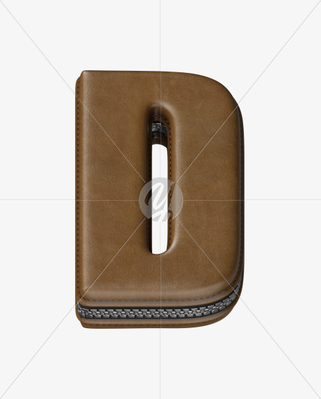 Letter D from Leather Wallet alphabet on Yellow Images Creative Fonts - S52084