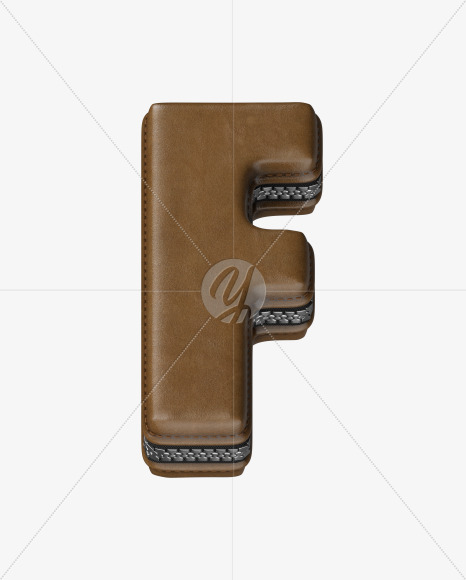 Letter F from Leather Wallet alphabet on Yellow Images Creative Fonts - S52086