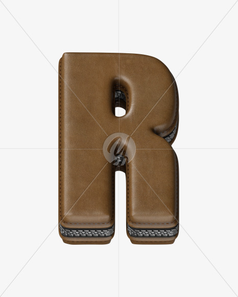 Letter R from Leather Wallet alphabet on Yellow Images Creative Fonts - S52098