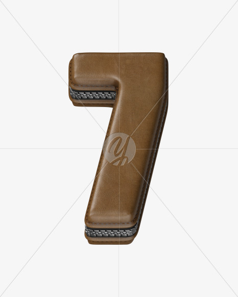 7 from Leather Wallet alphabet on Yellow Images Creative Fonts - S52113