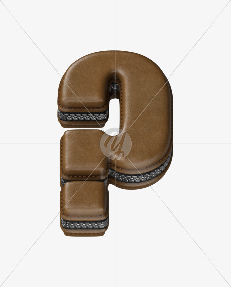 ? from Leather Wallet alphabet on Yellow Images Creative Fonts - S52118