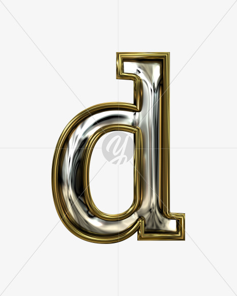 d lowercase from Stamped steel font, gold frame. Door number style. on Yellow Images Creative Fonts - S52280