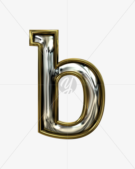 b lowercase from Stamped steel font, gold frame. Door number style. on Yellow Images Creative Fonts - S52282