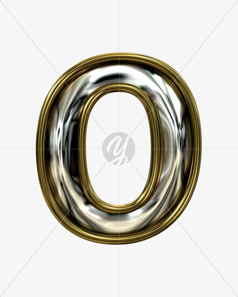 o lowercase from Stamped steel font, gold frame. Door number style. on Yellow Images Creative Fonts - S52268