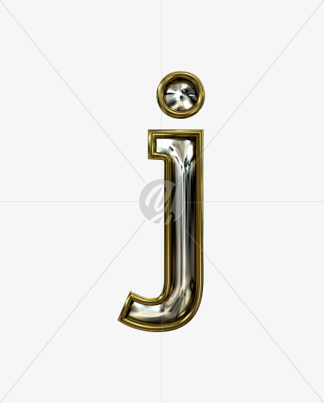 j lowercase from Stamped steel font, gold frame. Door number style. on Yellow Images Creative Fonts - S52273