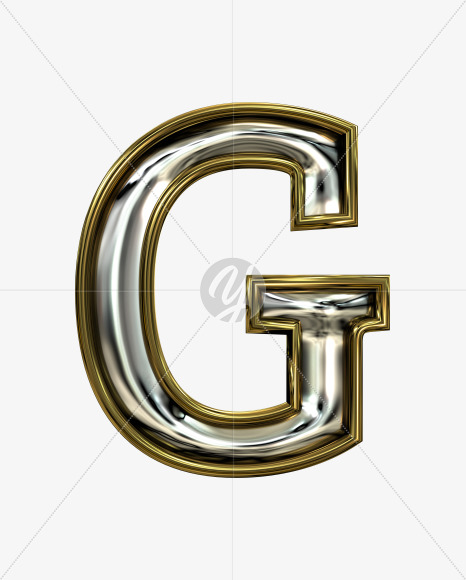 G uppercase from Stamped steel font, gold frame. Door number style. on Yellow Images Creative Fonts - S52248