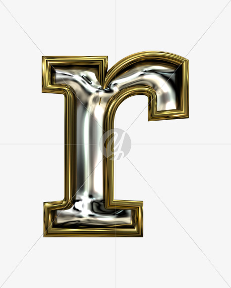 r lowercase from Stamped steel font, gold frame. Door number style. on Yellow Images Creative Fonts - S52264