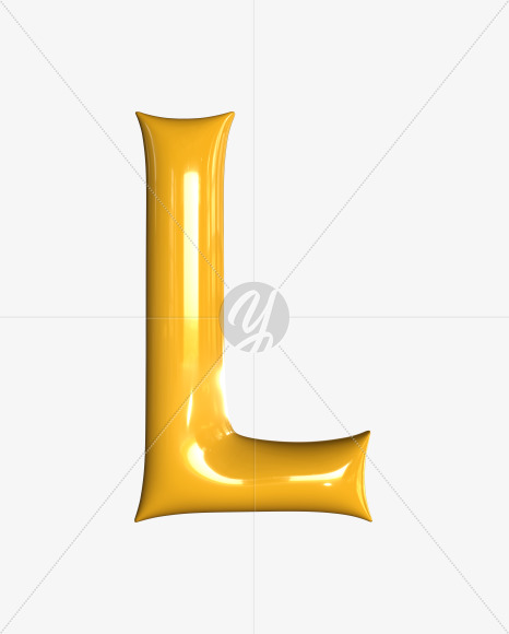 L uppercase from Inflated balloon font. on Yellow Images Creative Fonts - S52382