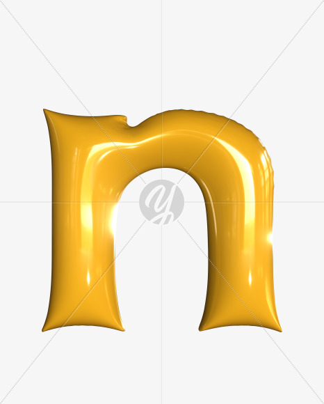 n lowercase from Inflated balloon font. on Yellow Images Creative Fonts - S52410