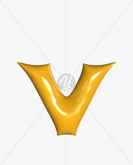 v lowercase from Inflated balloon font. on Yellow Images Creative Fonts - S52418