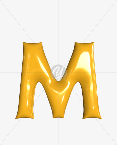 M uppercase from Inflated balloon font. on Yellow Images Creative Fonts - S52383