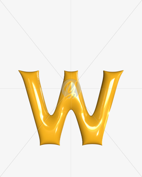 W uppercase from Inflated balloon font. on Yellow Images Creative Fonts - S52393