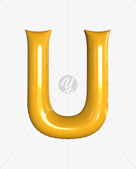 U uppercase from Inflated balloon font. on Yellow Images Creative Fonts - S52391