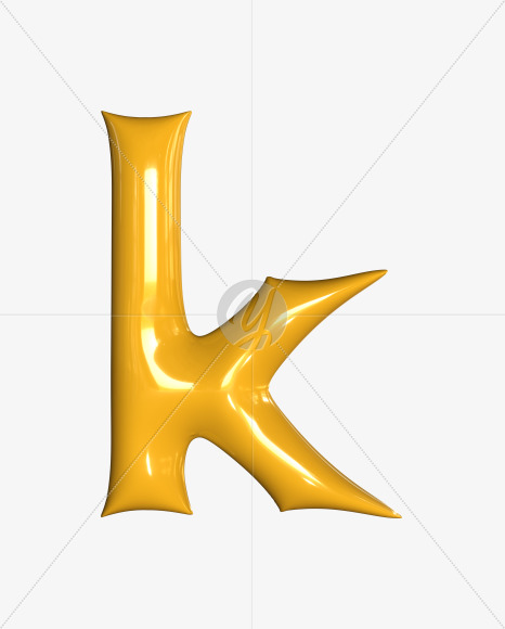 k lowercase from Inflated balloon font. on Yellow Images Creative Fonts - S52407