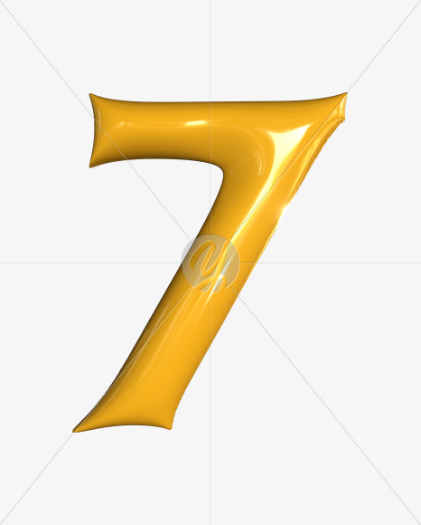 7 from Inflated balloon font. on Yellow Images Creative Fonts - S52440