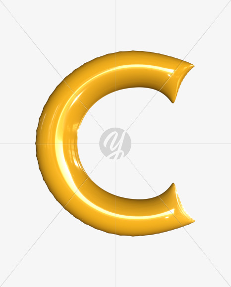 C uppercase from Inflated balloon font. on Yellow Images Creative Fonts - S52373