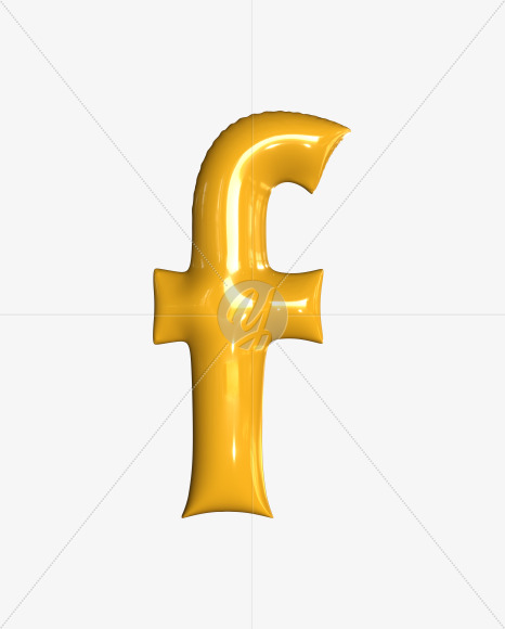 f lowercase from Inflated balloon font. on Yellow Images Creative Fonts - S52402