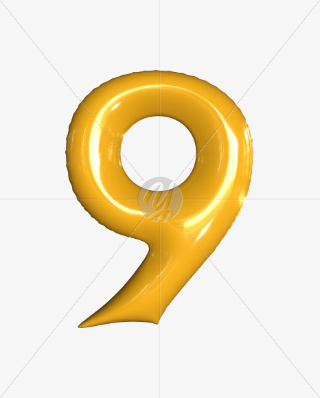 9 from Inflated balloon font. on Yellow Images Creative Fonts - S52442