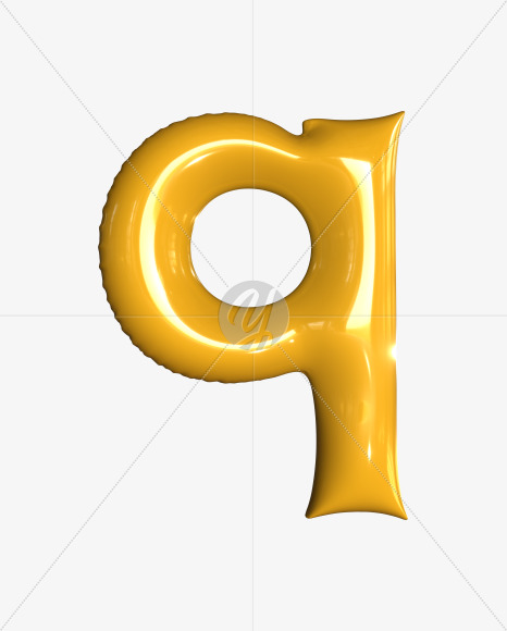 q lowercase from Inflated balloon font. on Yellow Images Creative Fonts - S52413