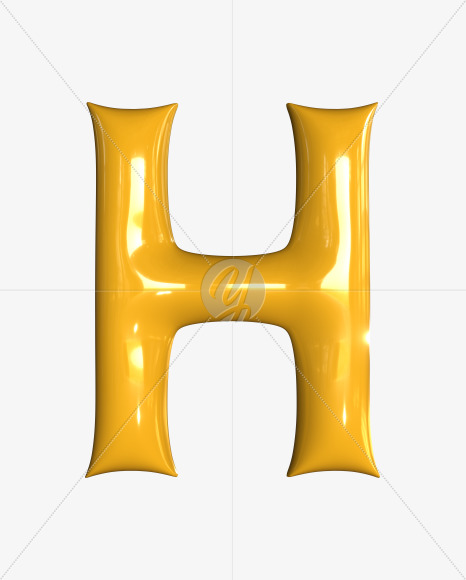 H uppercase from Inflated balloon font. on Yellow Images Creative Fonts - S52378