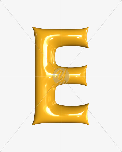 E uppercase from Inflated balloon font. on Yellow Images Creative Fonts - S52375