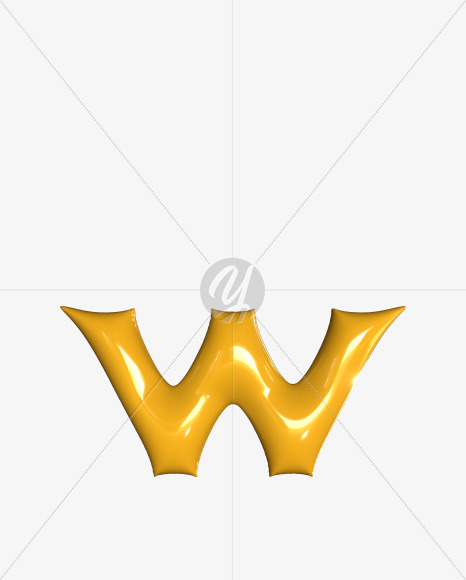 w lowercase from Inflated balloon font. on Yellow Images Creative Fonts - S52419