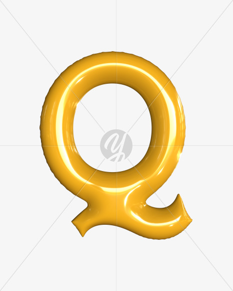 Q uppercase from Inflated balloon font. on Yellow Images Creative Fonts - S52387