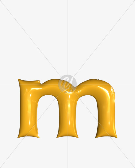 m lowercase from Inflated balloon font. on Yellow Images Creative Fonts - S52409