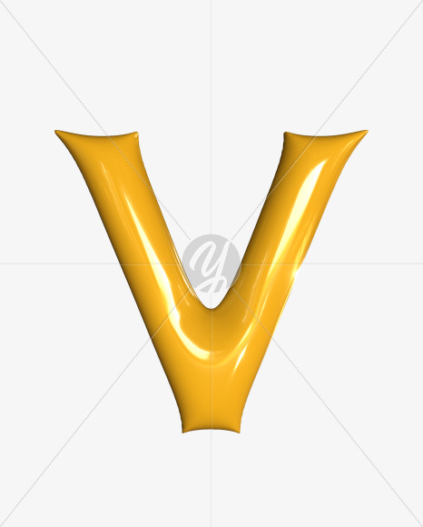 V uppercase from Inflated balloon font. on Yellow Images Creative Fonts - S52392